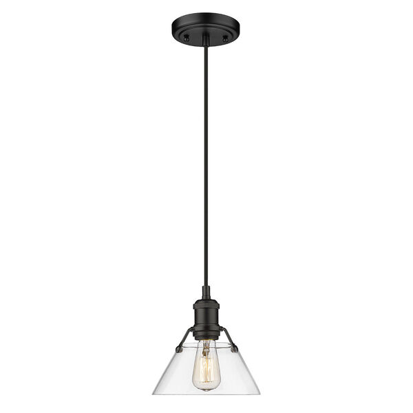 Orwell Matte Black One-Light Mini Pendant with Clear Glass, image 1